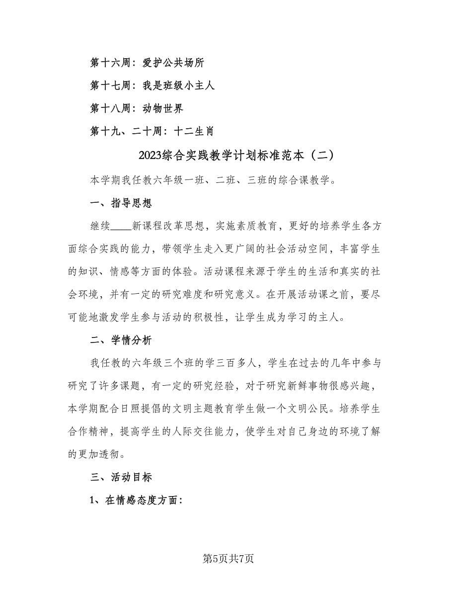 2023综合实践教学计划标准范本（3篇）.doc_第5页