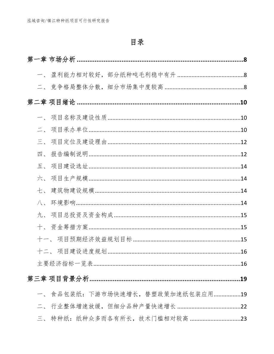 镇江特种纸项目可行性研究报告【范文】_第1页