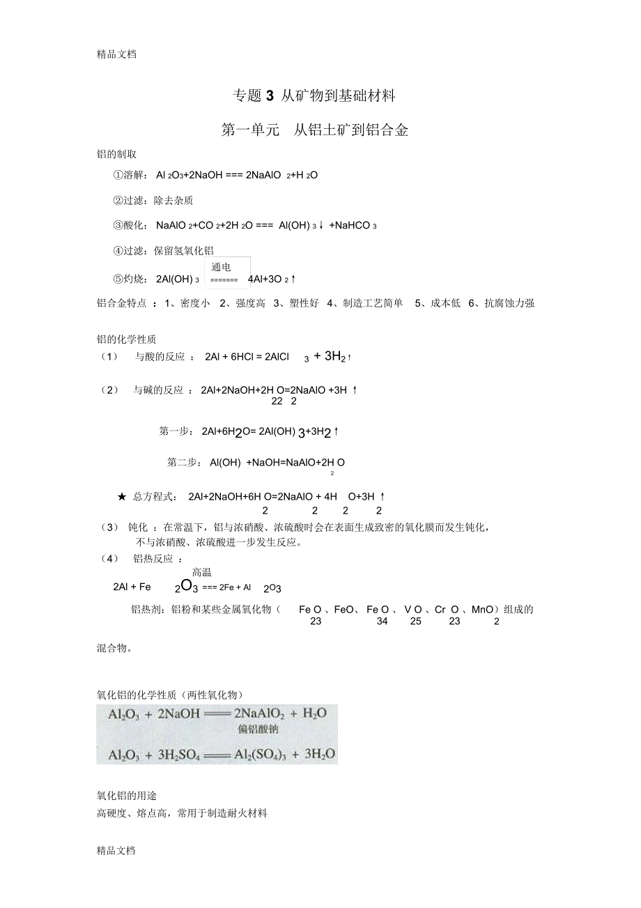 高中化学-苏教版-必修一-专题三-知识点总结教学提纲_第1页