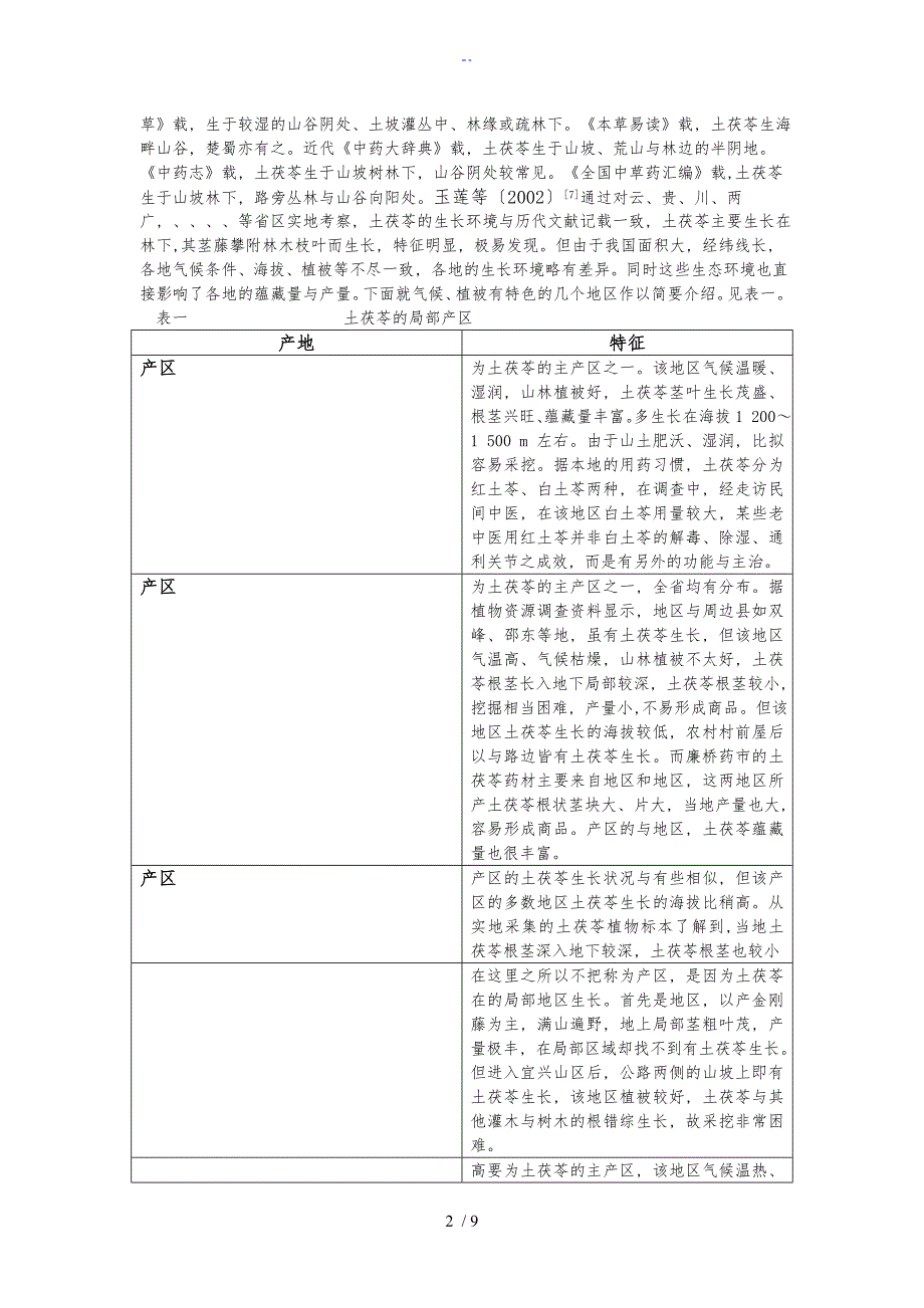 土茯苓地资源现状及开发利用对策初稿子3_第2页