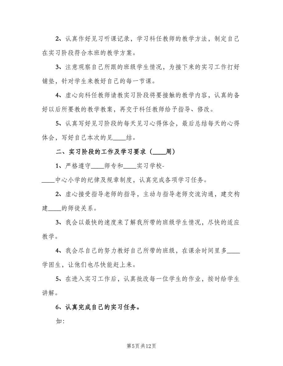 2023年岗前实践工作计划（四篇）.doc_第5页