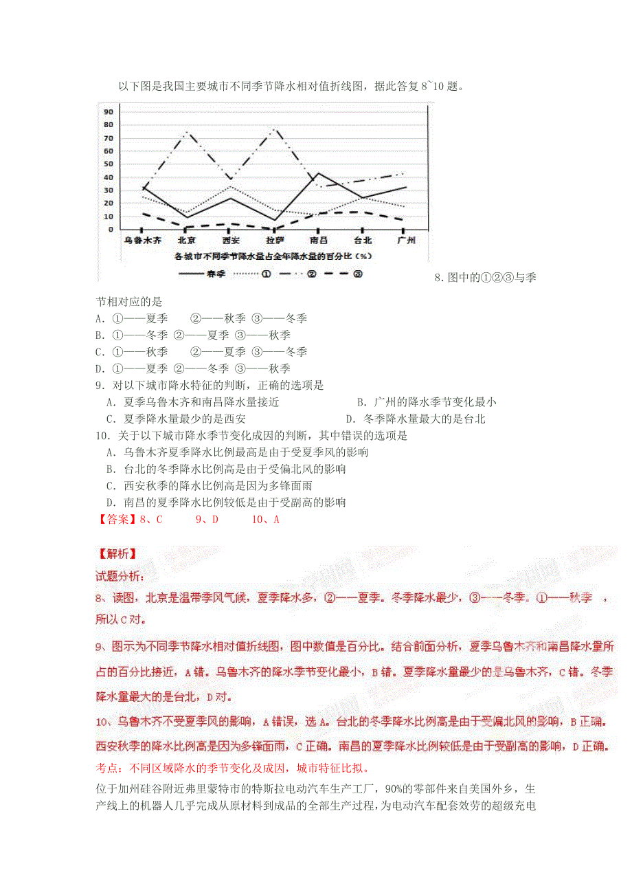 浙江省杭州市2015届高三第一次高考科目教学质量检测地理_第4页