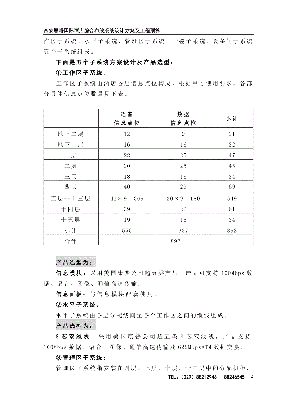 雁塔国际酒店综合布线系统方案及预算.doc_第4页