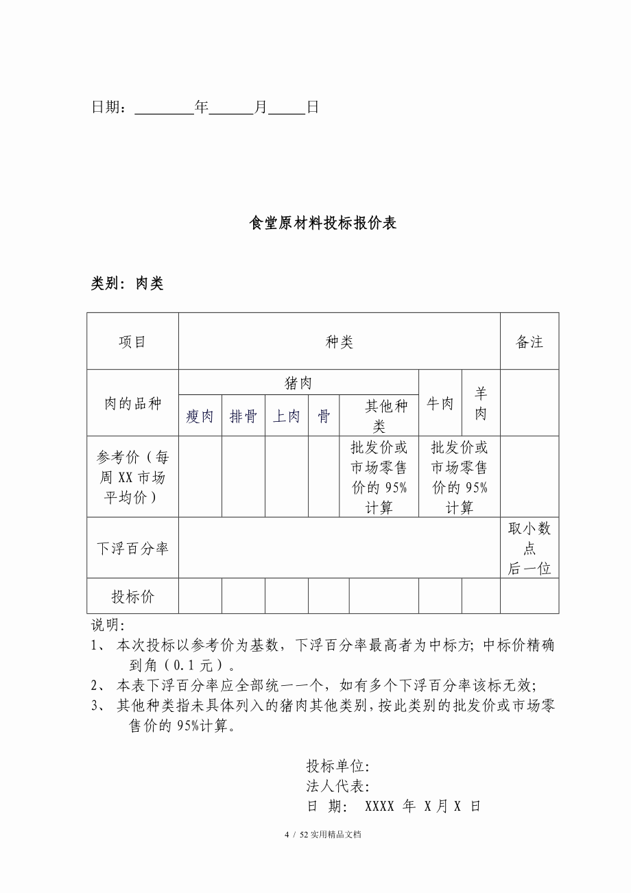 食堂食品原材料投标书肉类_第4页