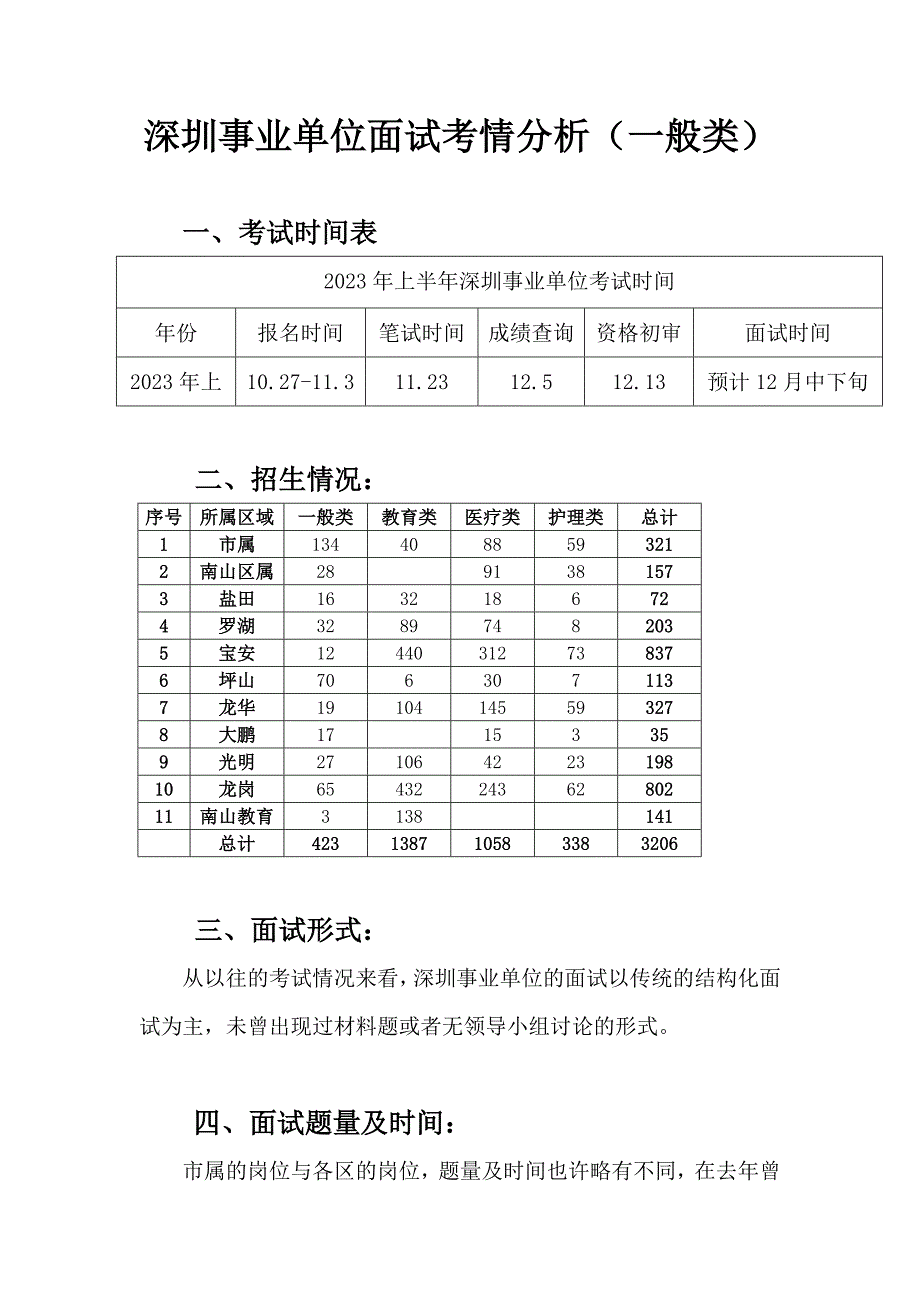 2023年深圳事业单位面试考情及真题一般类.doc_第1页