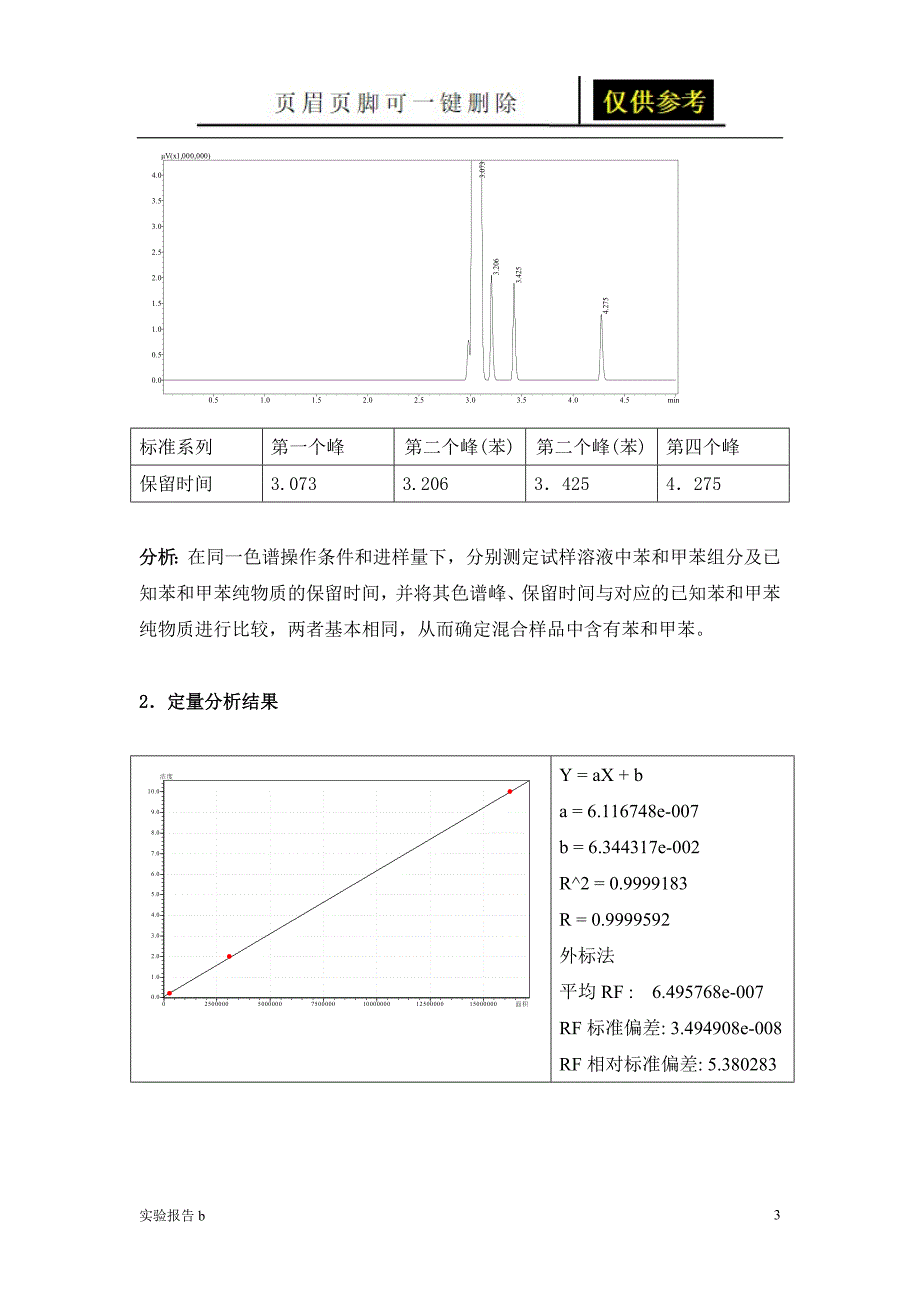 分析实验报告 气相色谱法分析苯和甲苯[实验相关]_第3页