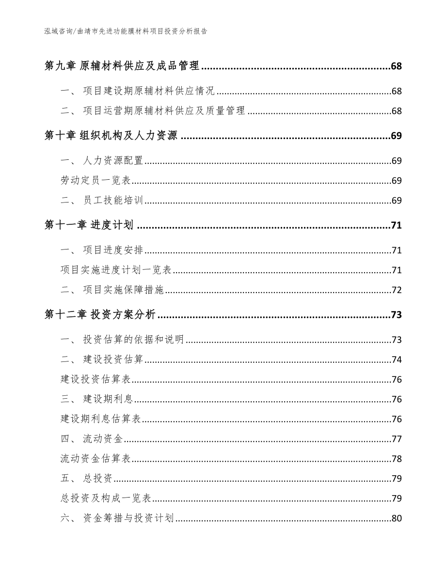 曲靖市先进功能膜材料项目投资分析报告_第3页