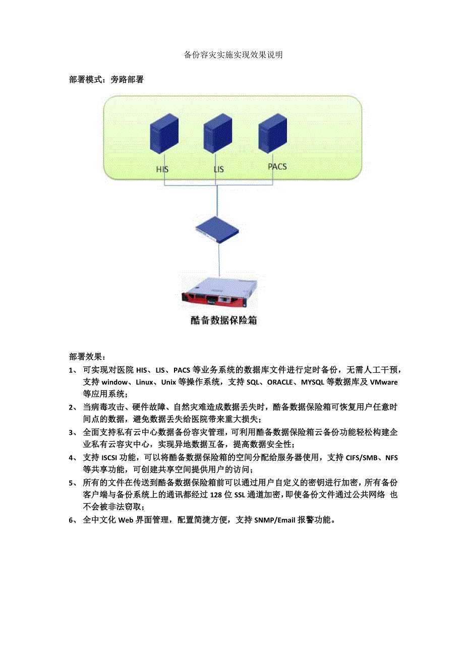 备份容灾实施实现效果说明_第1页