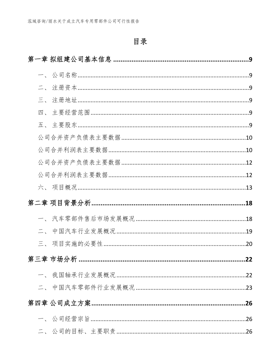 丽水关于成立汽车专用零部件公司可行性报告范文_第2页