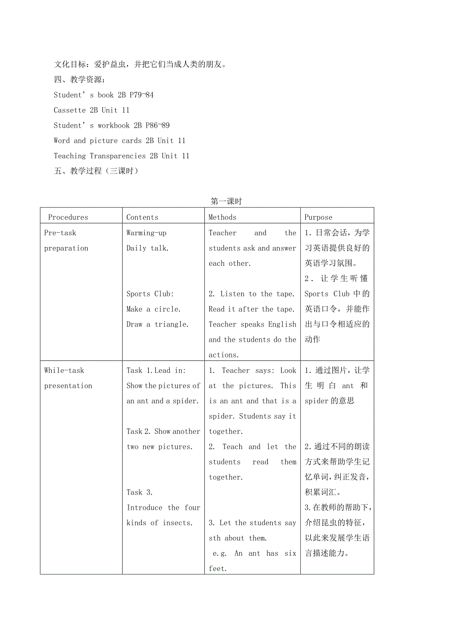 二年级英语下册 Unit 11(1)教案 新世纪版_第4页