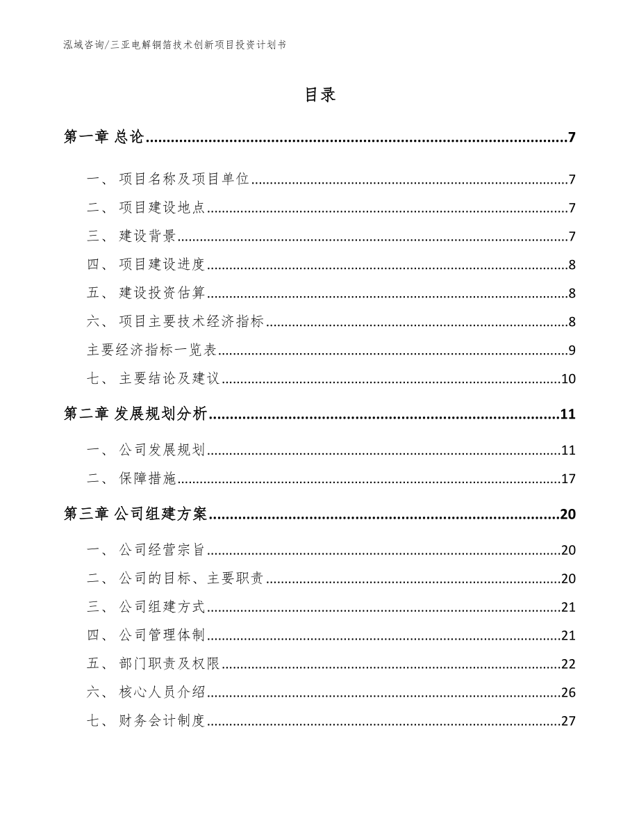 三亚电解铜箔技术创新项目投资计划书【参考模板】_第2页