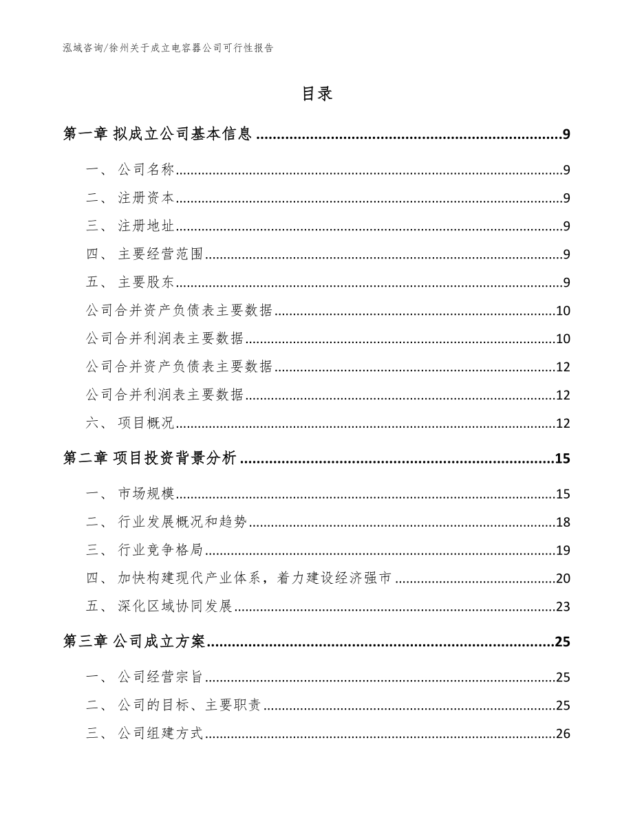 徐州关于成立电容器公司可行性报告（模板）_第2页