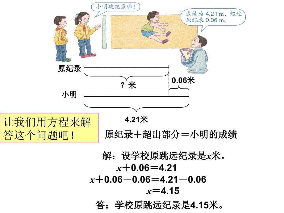 人教版五年级数学上册《列方程解应用题-例1》ppt课件_第5页