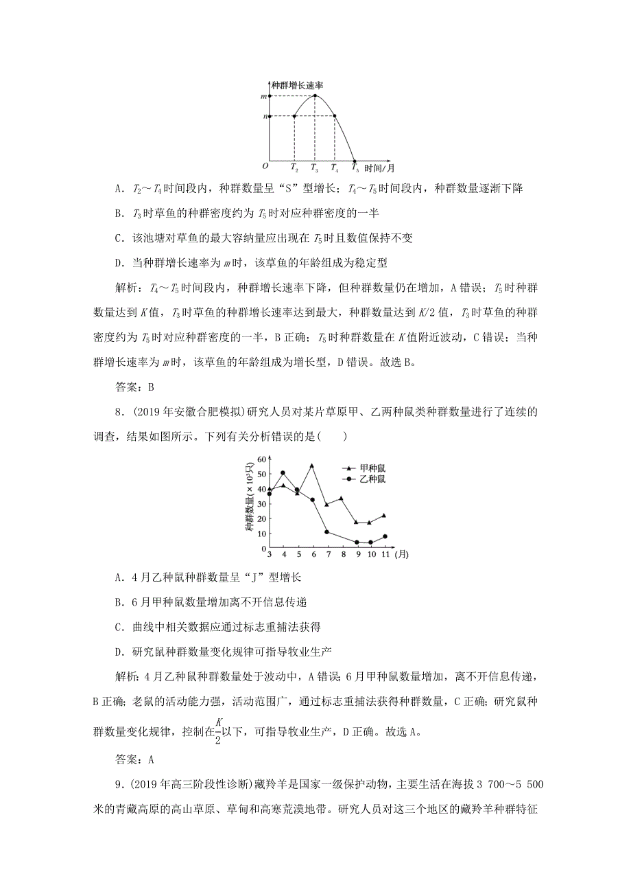 2020版高考生物二轮复习课时作业14种群与群落含解析_第4页