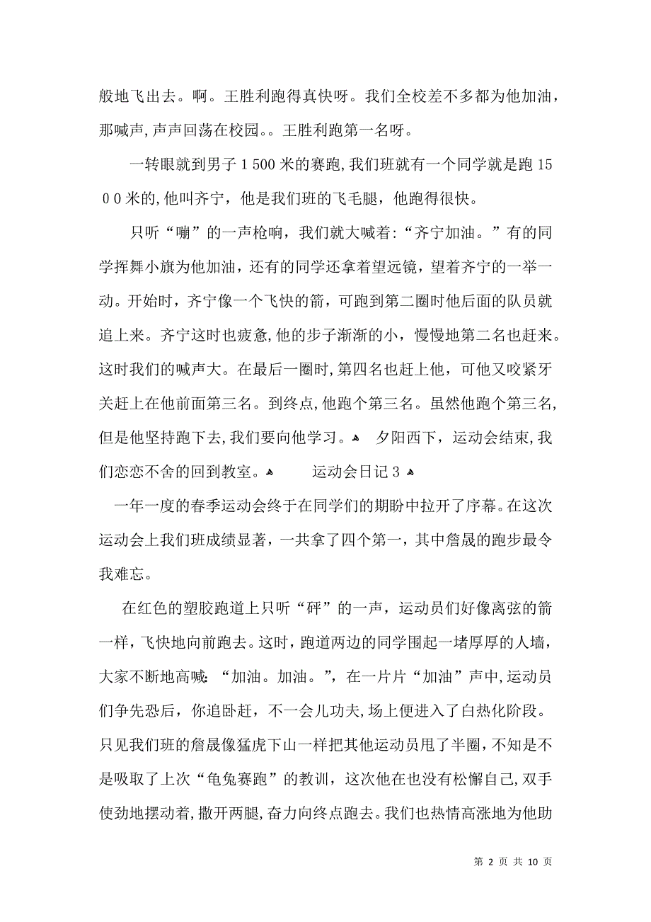 运动会日记集合15篇2_第2页