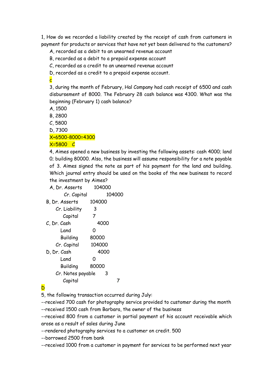 会计英语习题集_第1页