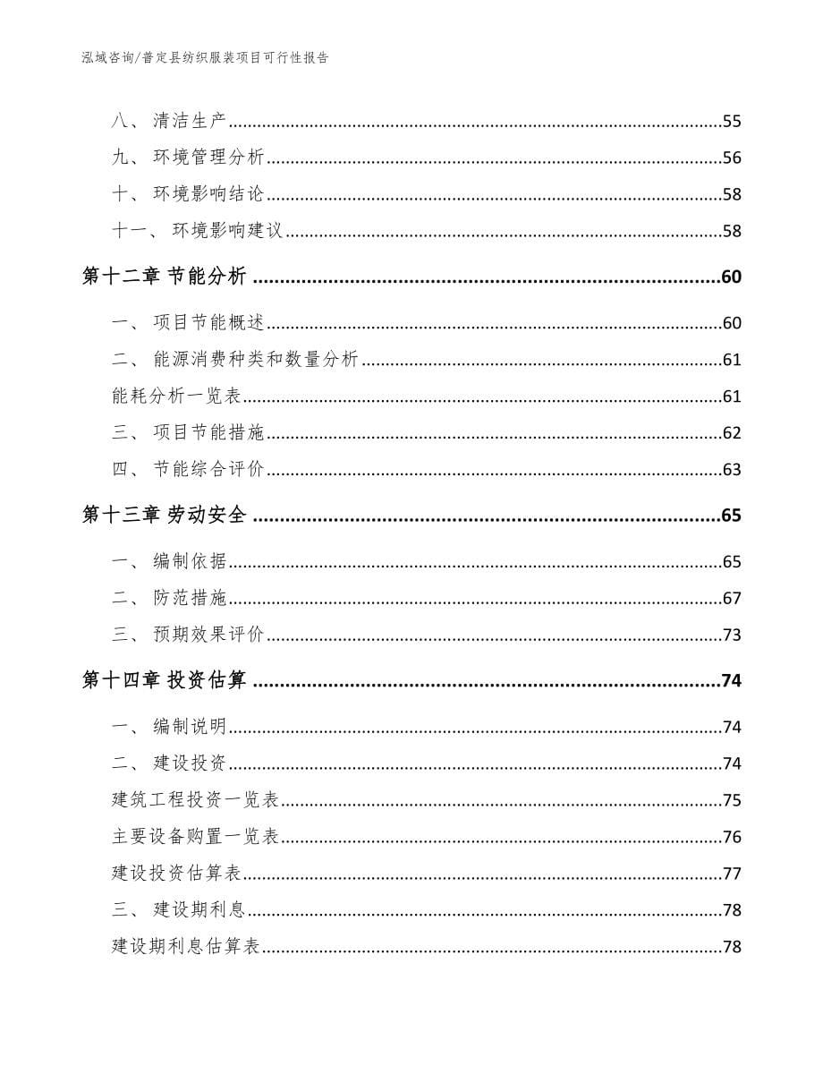 普定县纺织服装项目可行性报告【范文模板】_第5页