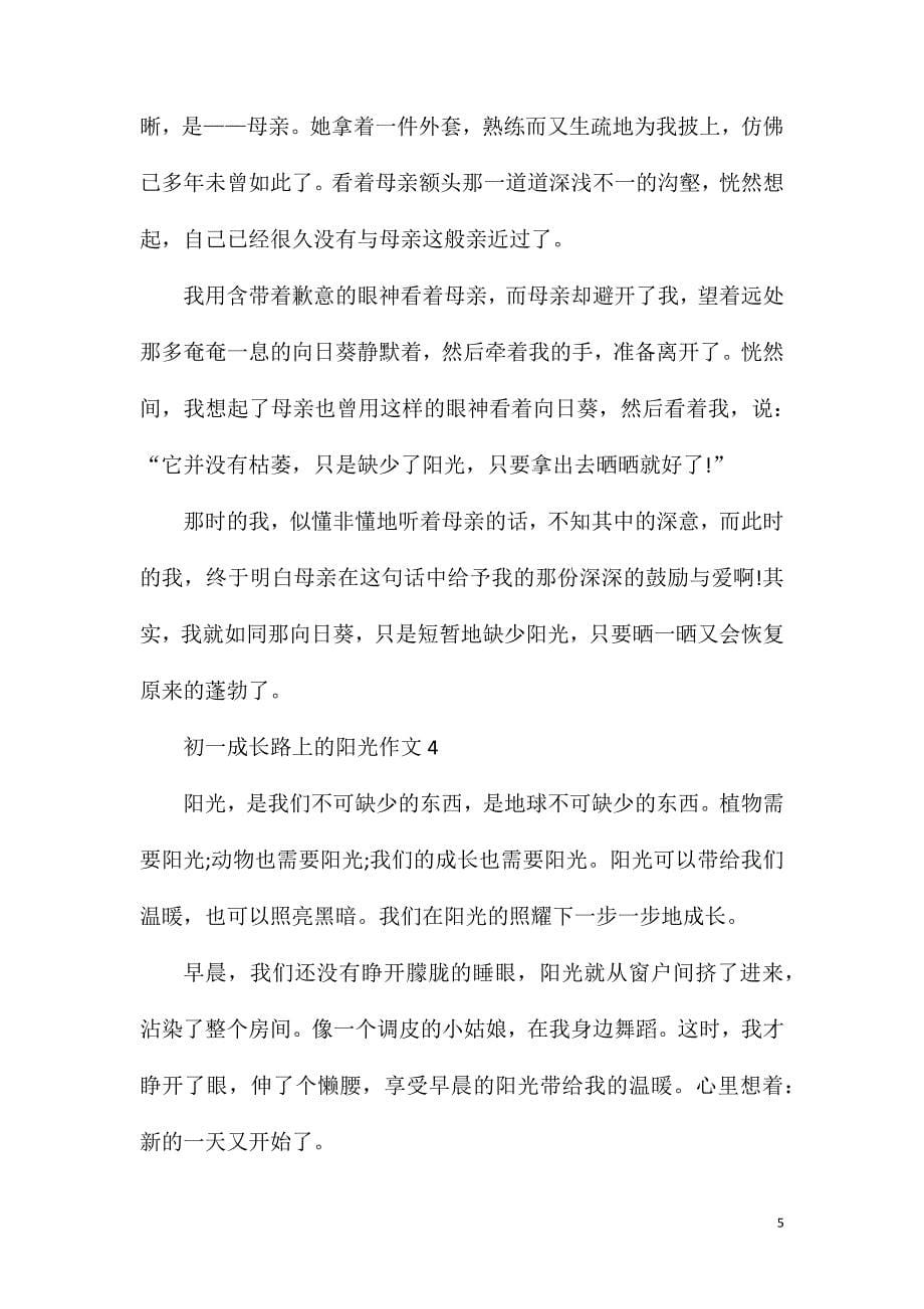 初一成长路上的阳光作文最新.doc_第5页