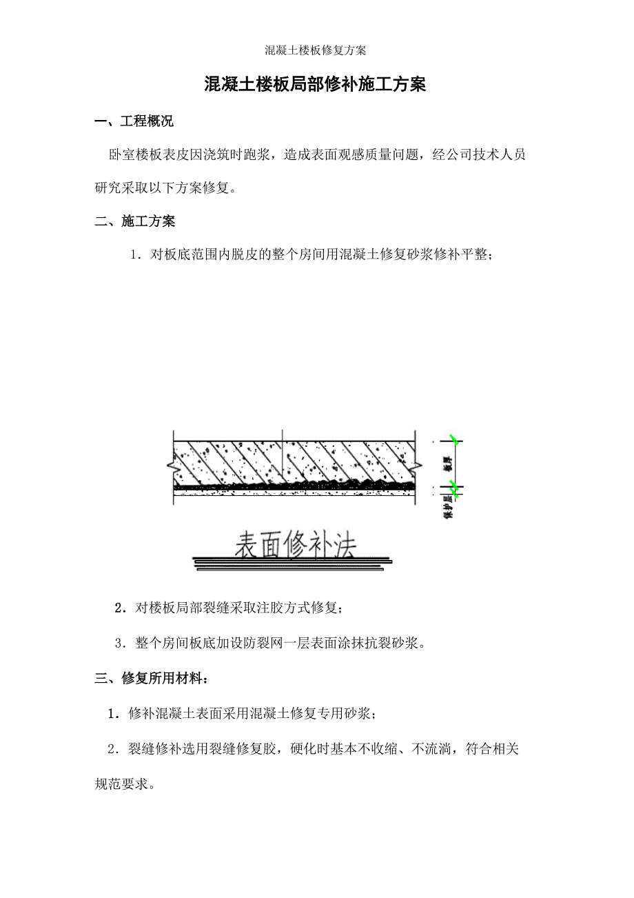 混凝土楼板修复方案_第1页