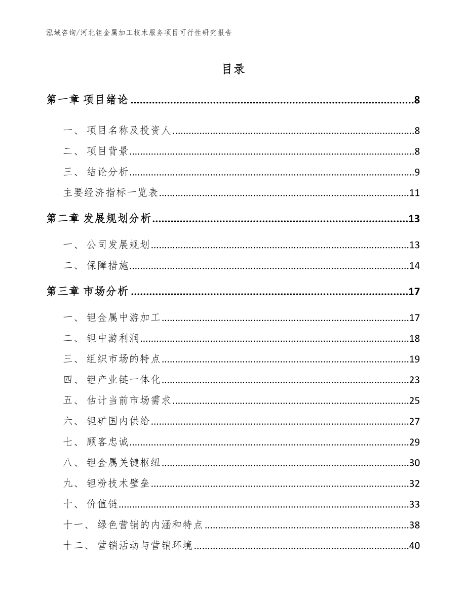 河北钽金属加工技术服务项目可行性研究报告_模板_第2页