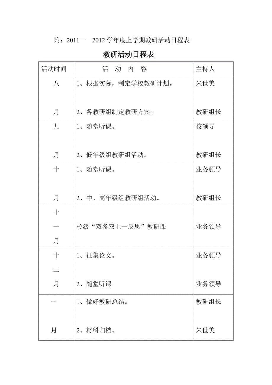 小学校本教研活动实施方案_第5页