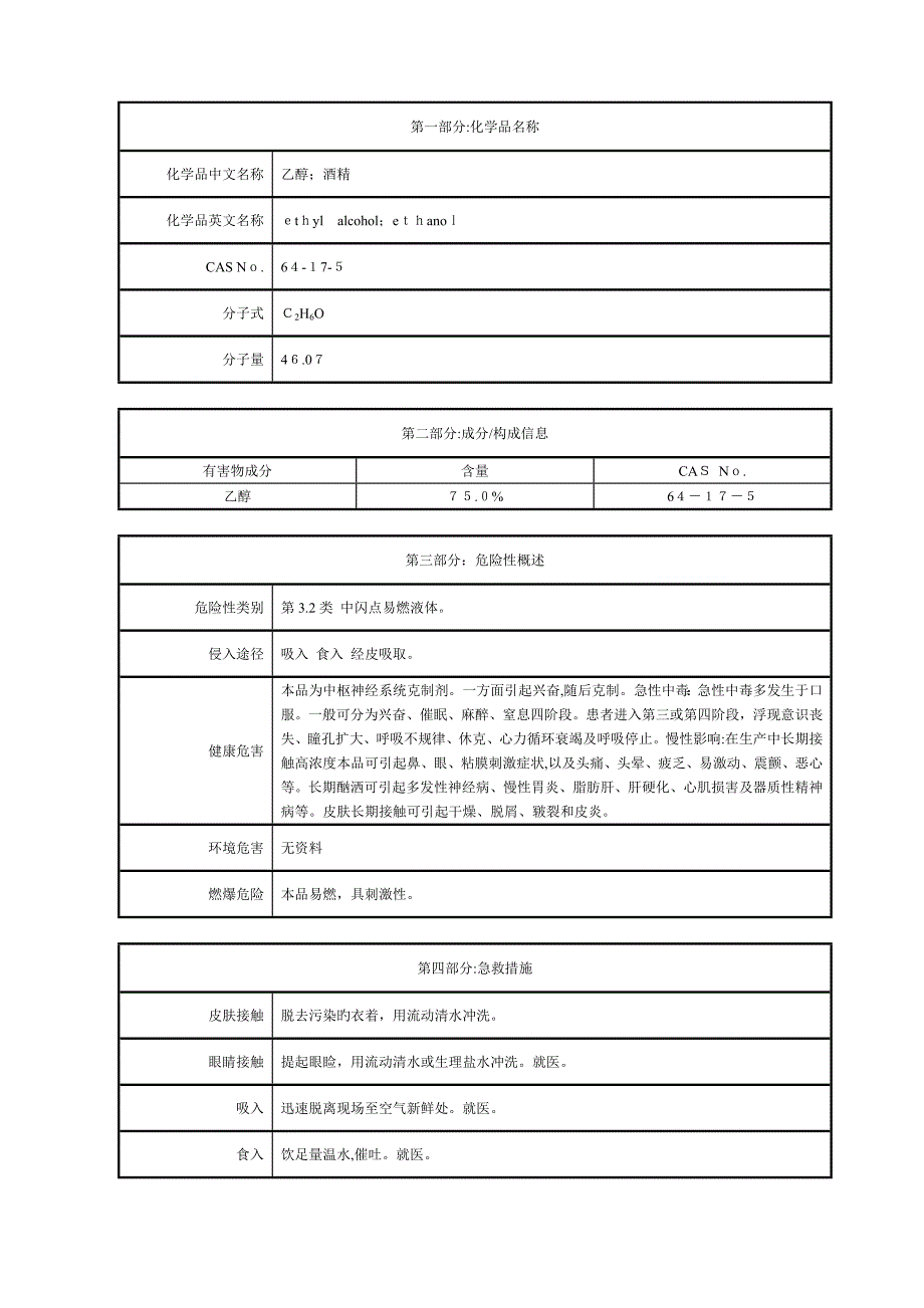 75%乙醇-MSDS_第1页