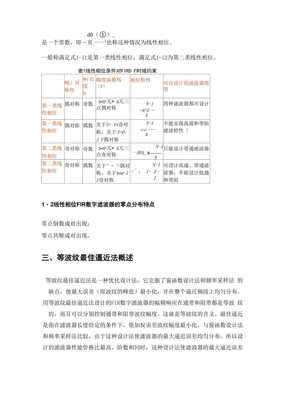 FIR等波纹高通滤波器报告_第5页