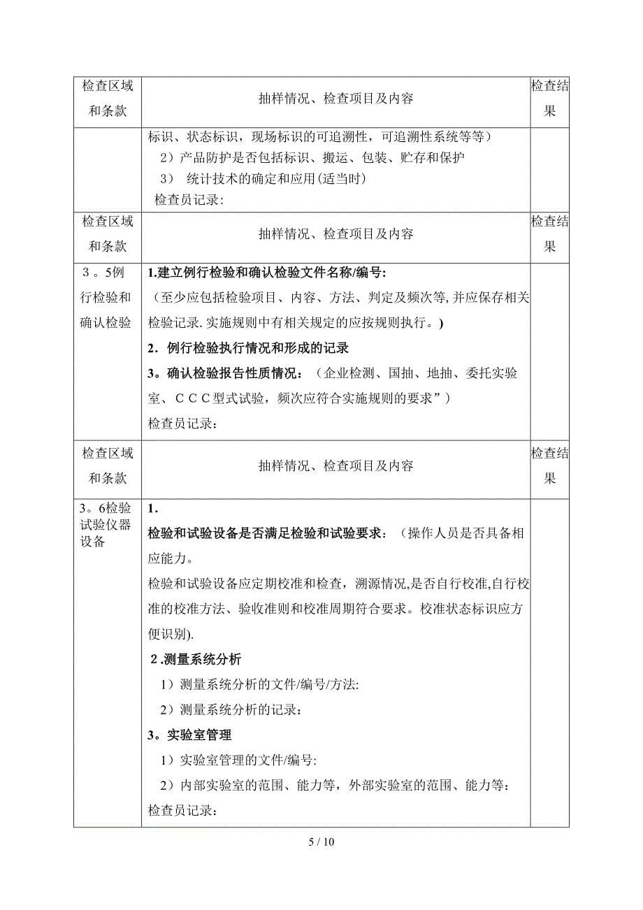 工厂检查记录表4.15_第5页