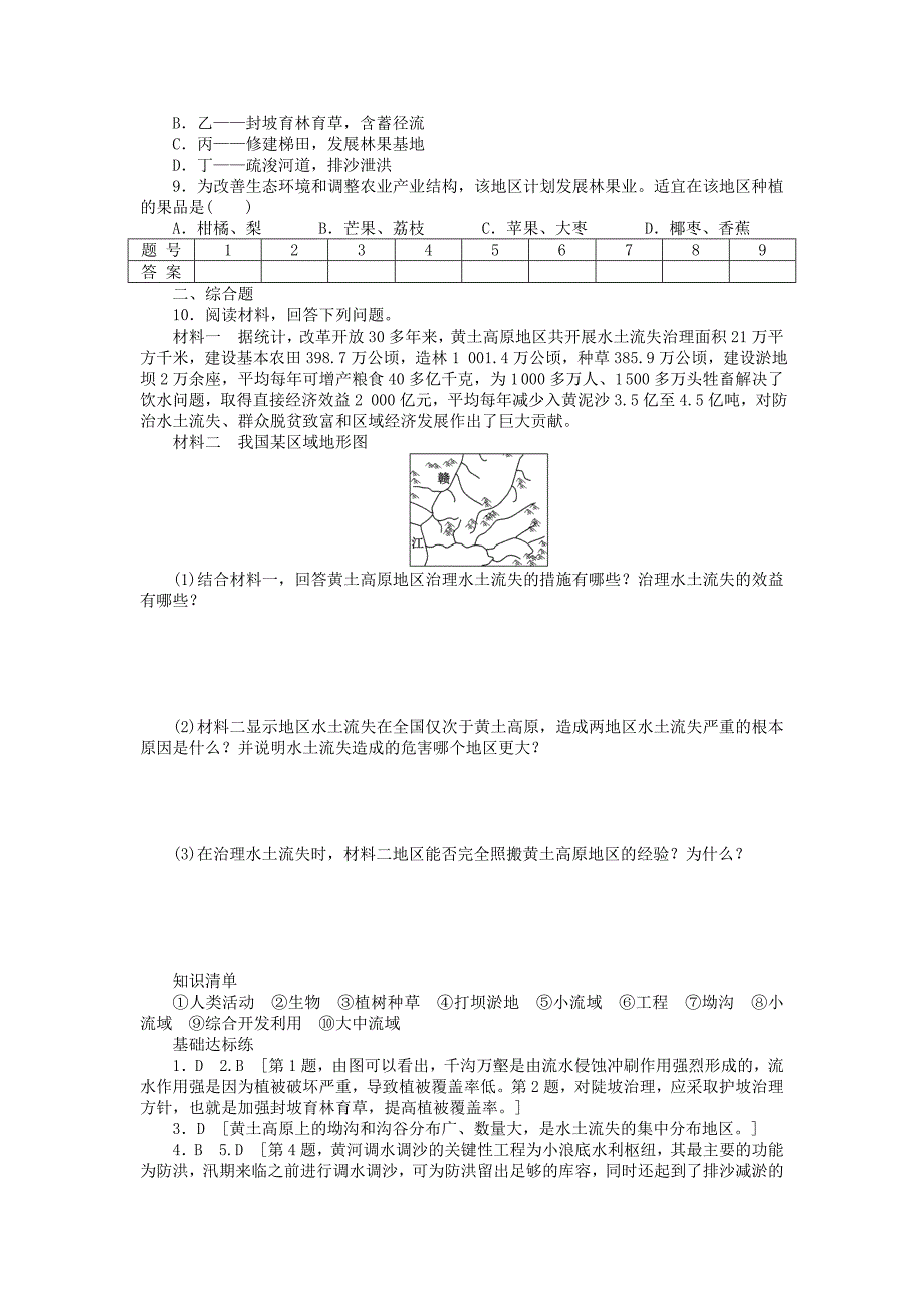 【精品】高中地理 第二章 第一节 第2课时 水土流失的治理课时作业 中图版必修3_第4页
