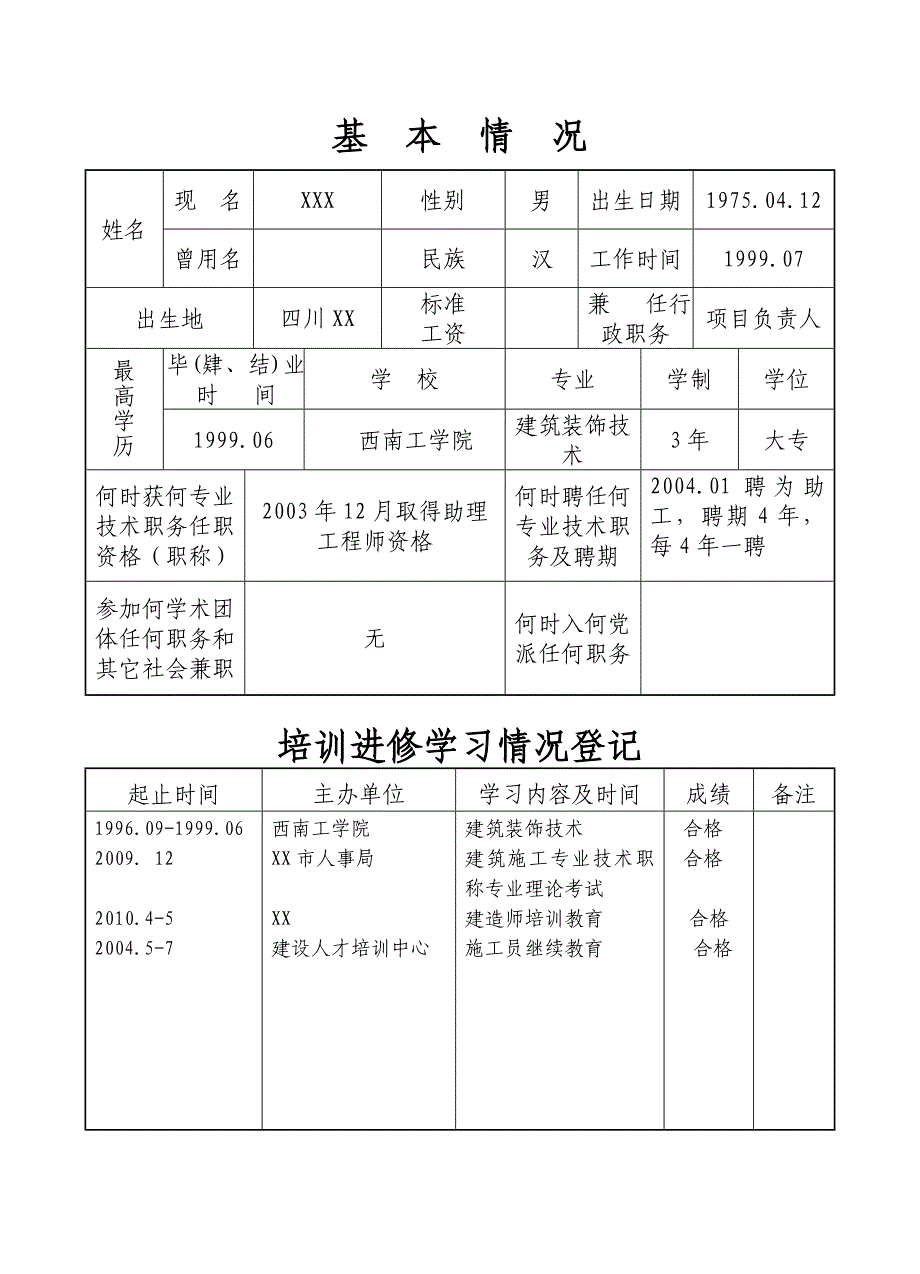 专业技术人员考核登记表(样本)_第3页