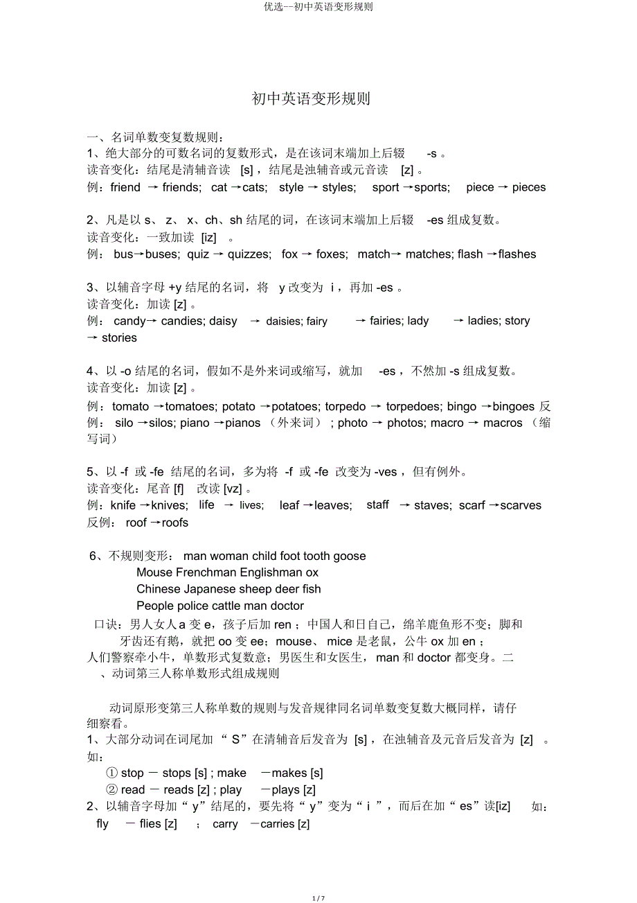 初中英语变形规则.doc_第1页