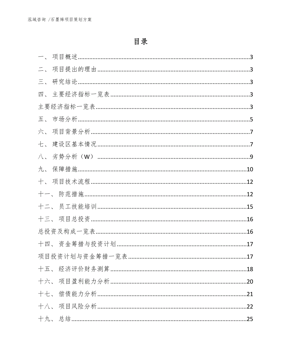 石墨烯项目策划方案（参考范文）_第1页