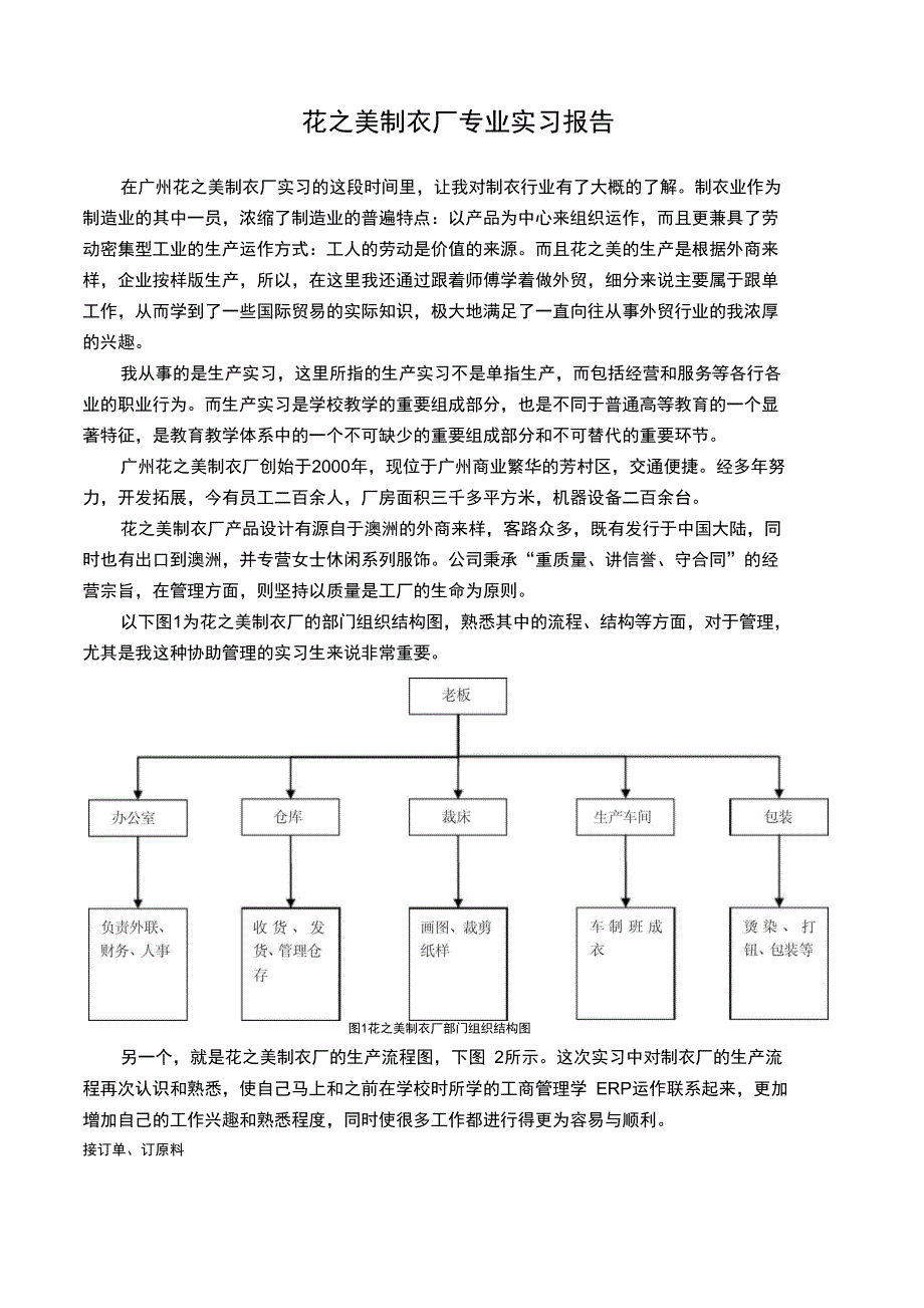 花之美制衣厂专业实习报告_第1页