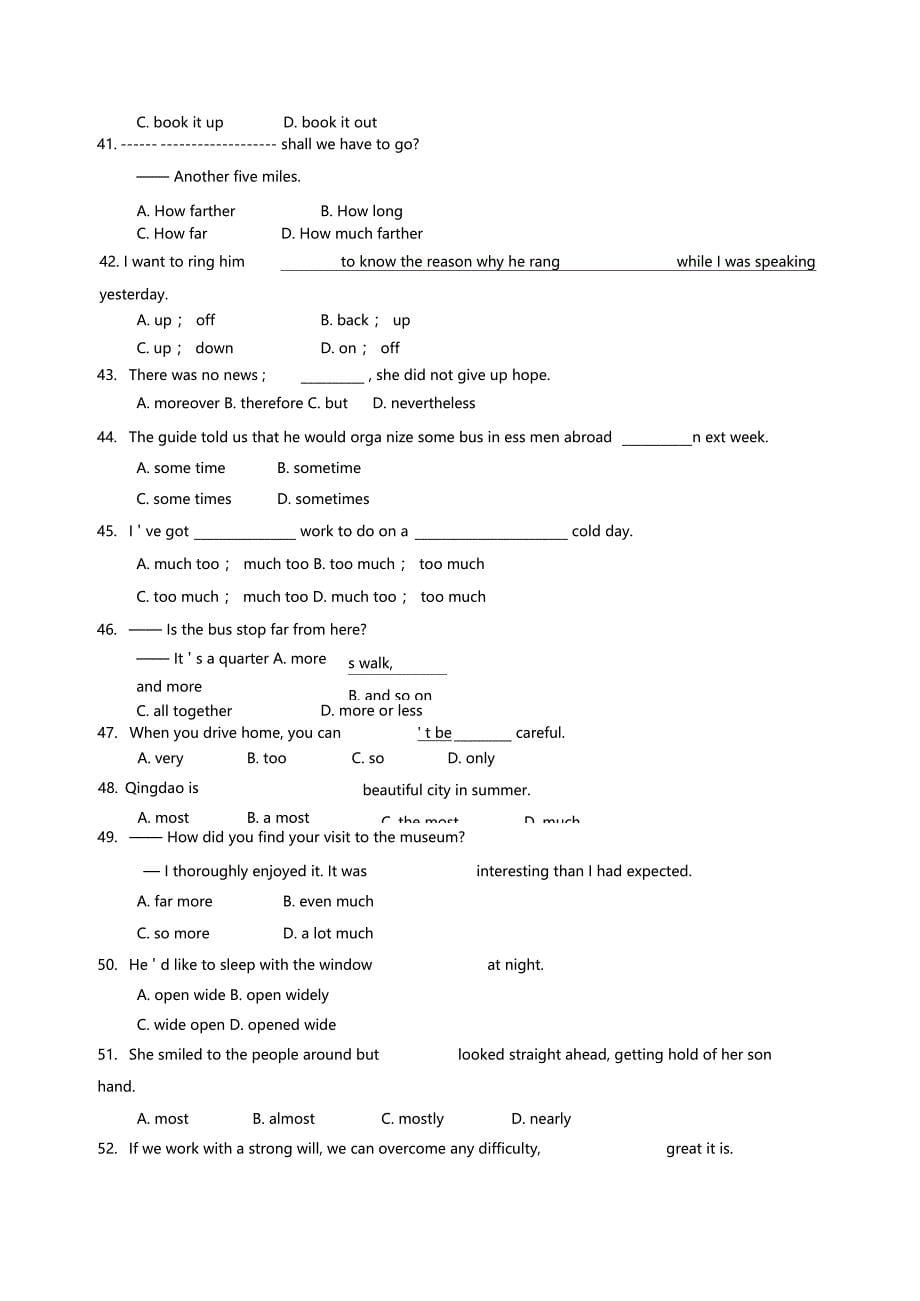 介词副词专练60题_第5页