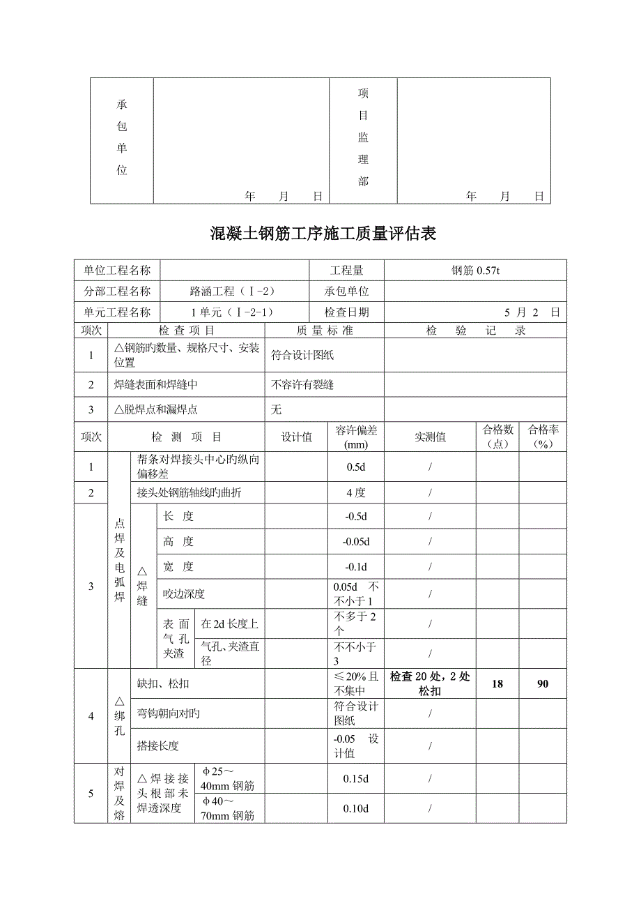 路涵单元关键工程综合施工质量报验_第5页