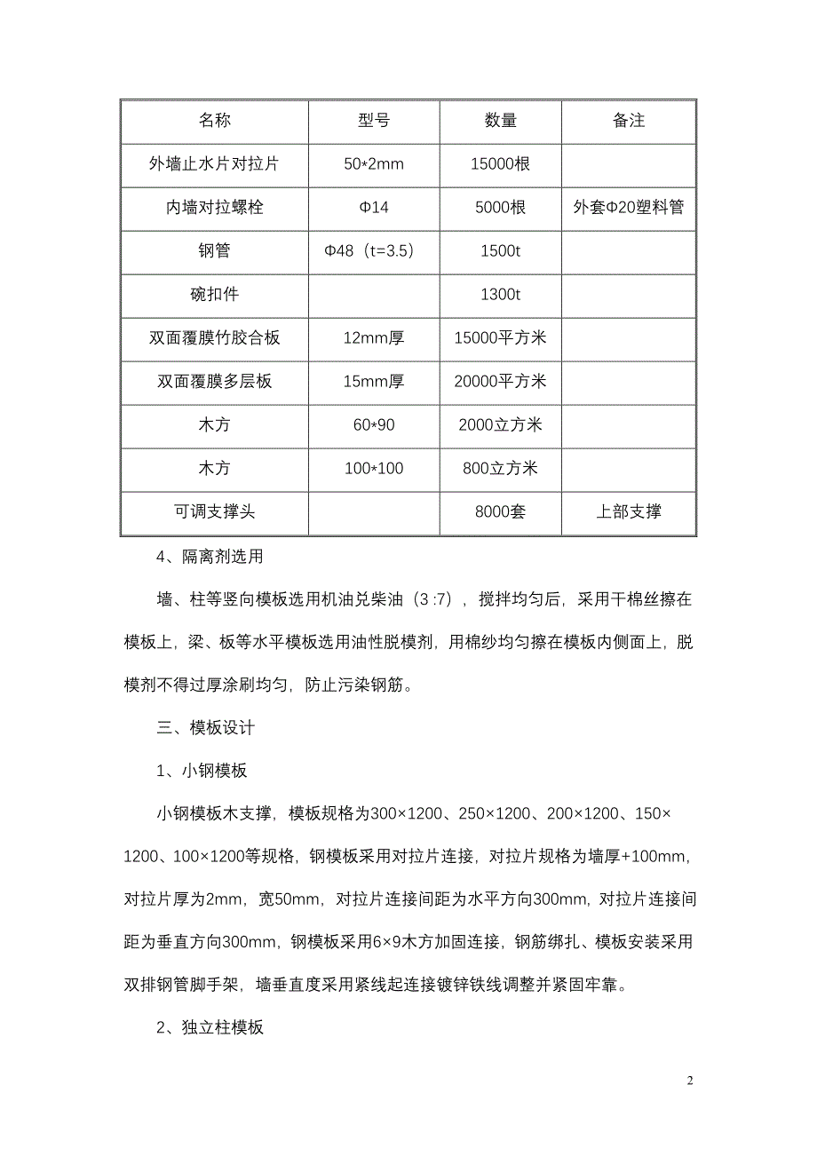 模板工程施工技术交底(精品)_第2页