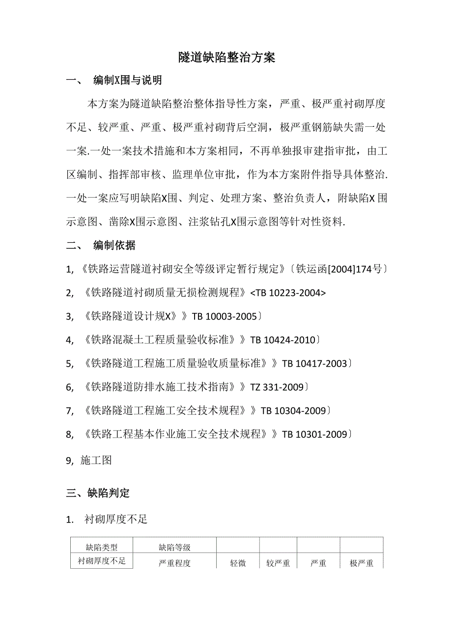 隧道缺陷整治方案_第1页