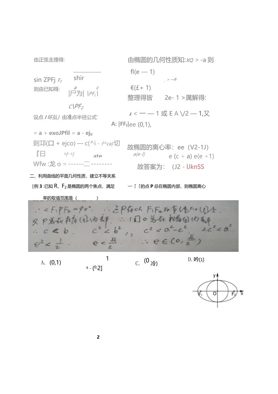 求椭圆离心率范围的常见题型及解析_第3页