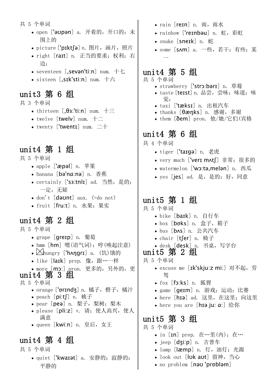 小学三年级下册英语单词_第3页