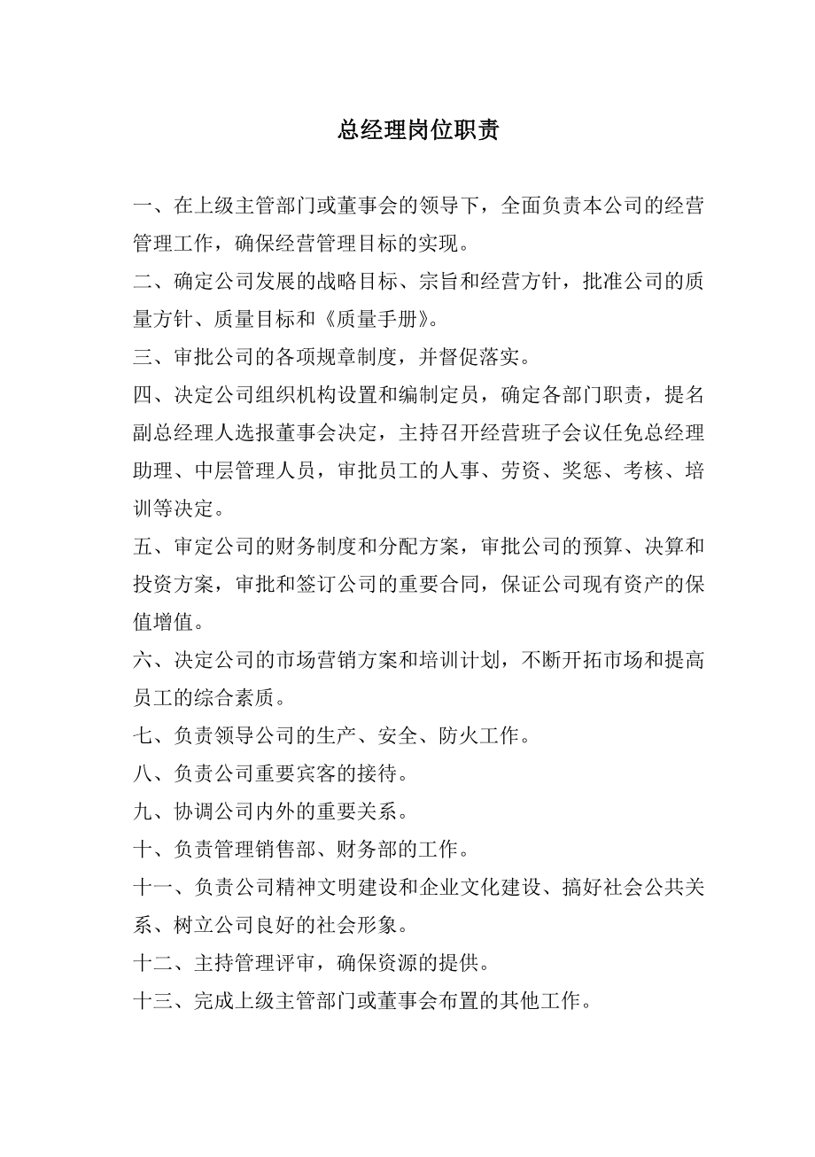 岗位职责和权限