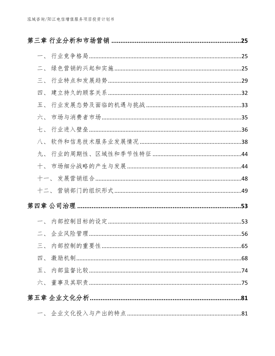 阳江电信增值服务项目投资计划书【参考模板】_第3页