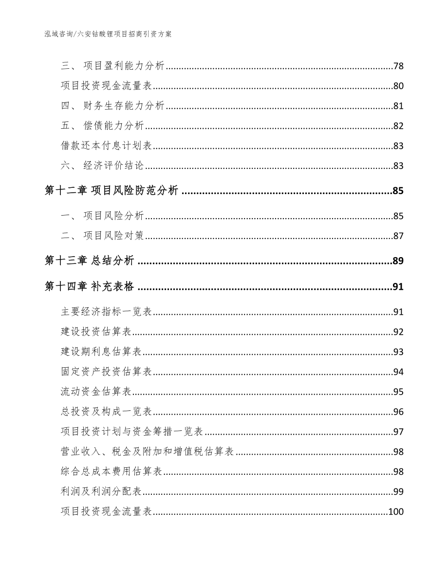 六安钴酸锂项目招商引资方案【模板范文】_第4页