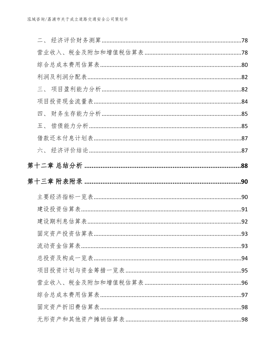 荔浦市关于成立道路交通安全公司策划书_模板参考_第5页