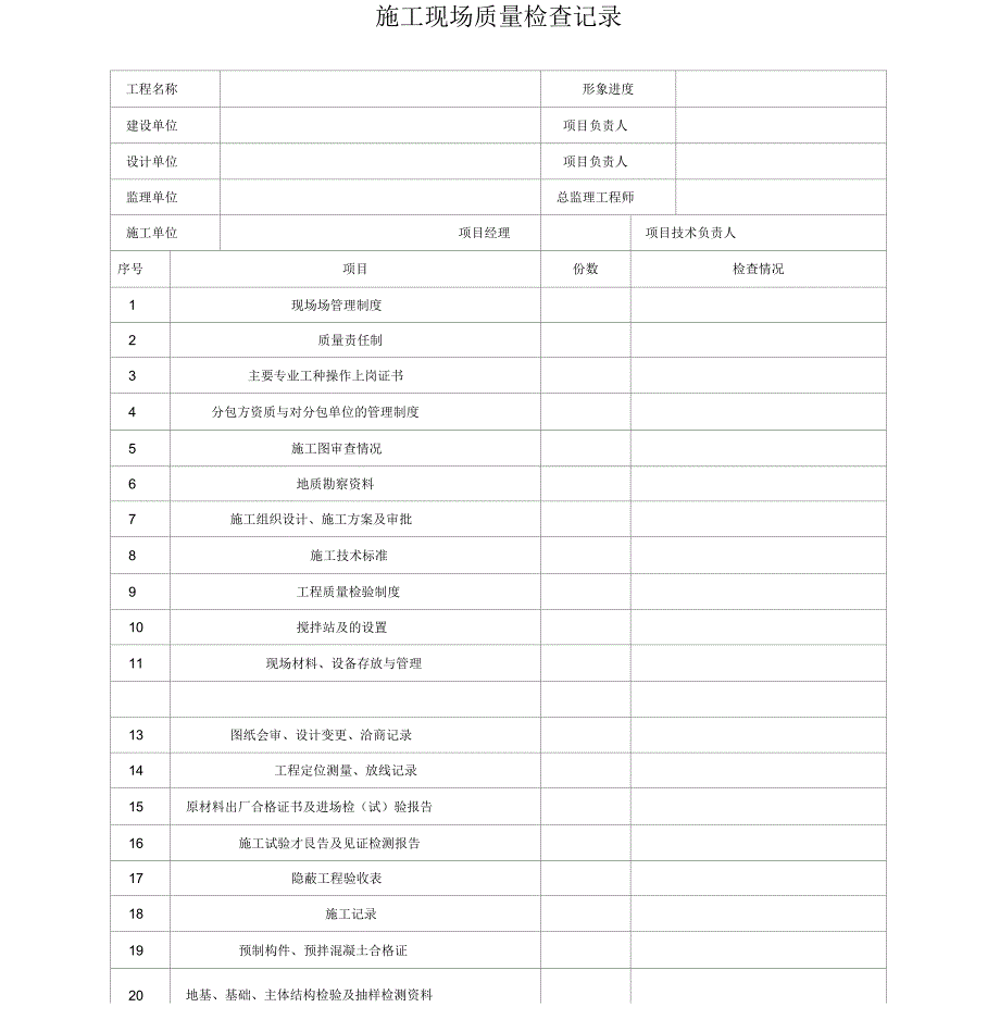 施工现场质量检查记录_第1页