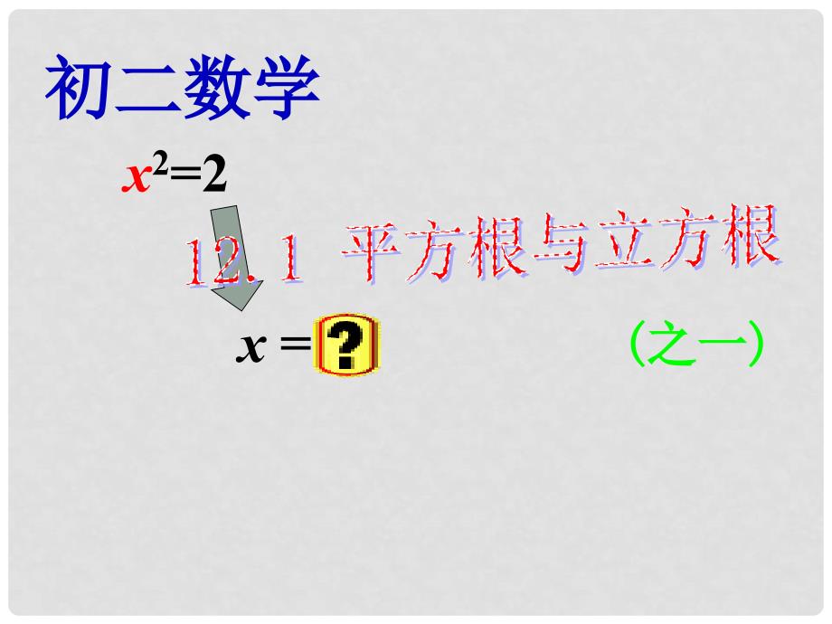 八年级数学上册 12.1《平方根与立方根(一)》课件 华东师大版_第1页