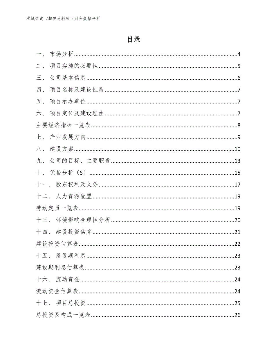 超硬材料项目财务数据分析（模板参考）_第2页