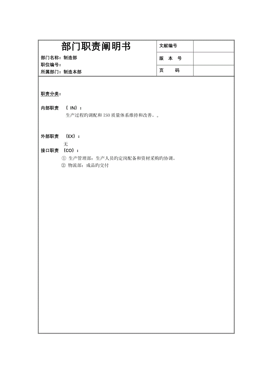 制造部职责专项说明书_第2页