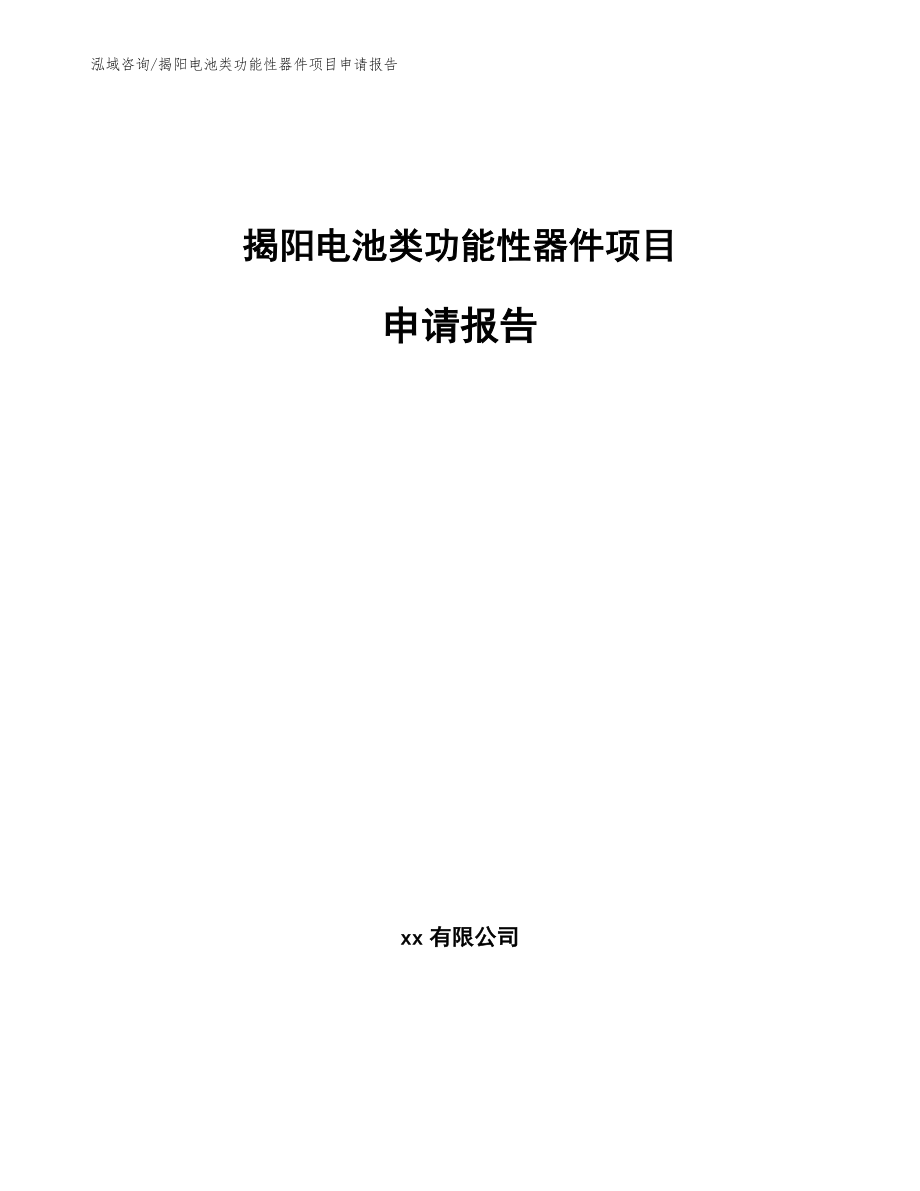 揭阳电池类功能性器件项目申请报告