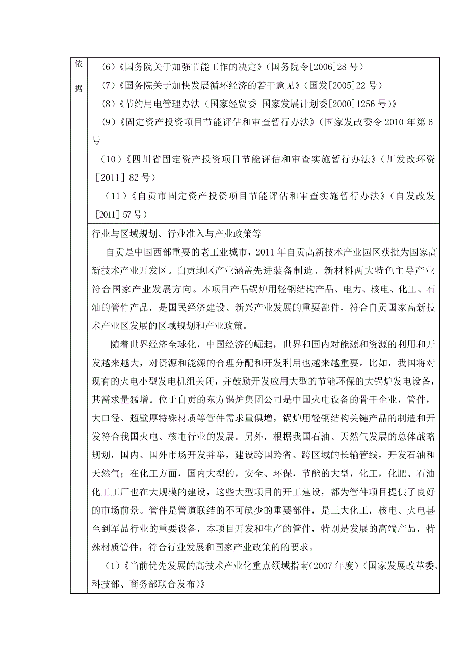 固定资产投资项目节能评估报告表管件项目节能评估表_第3页