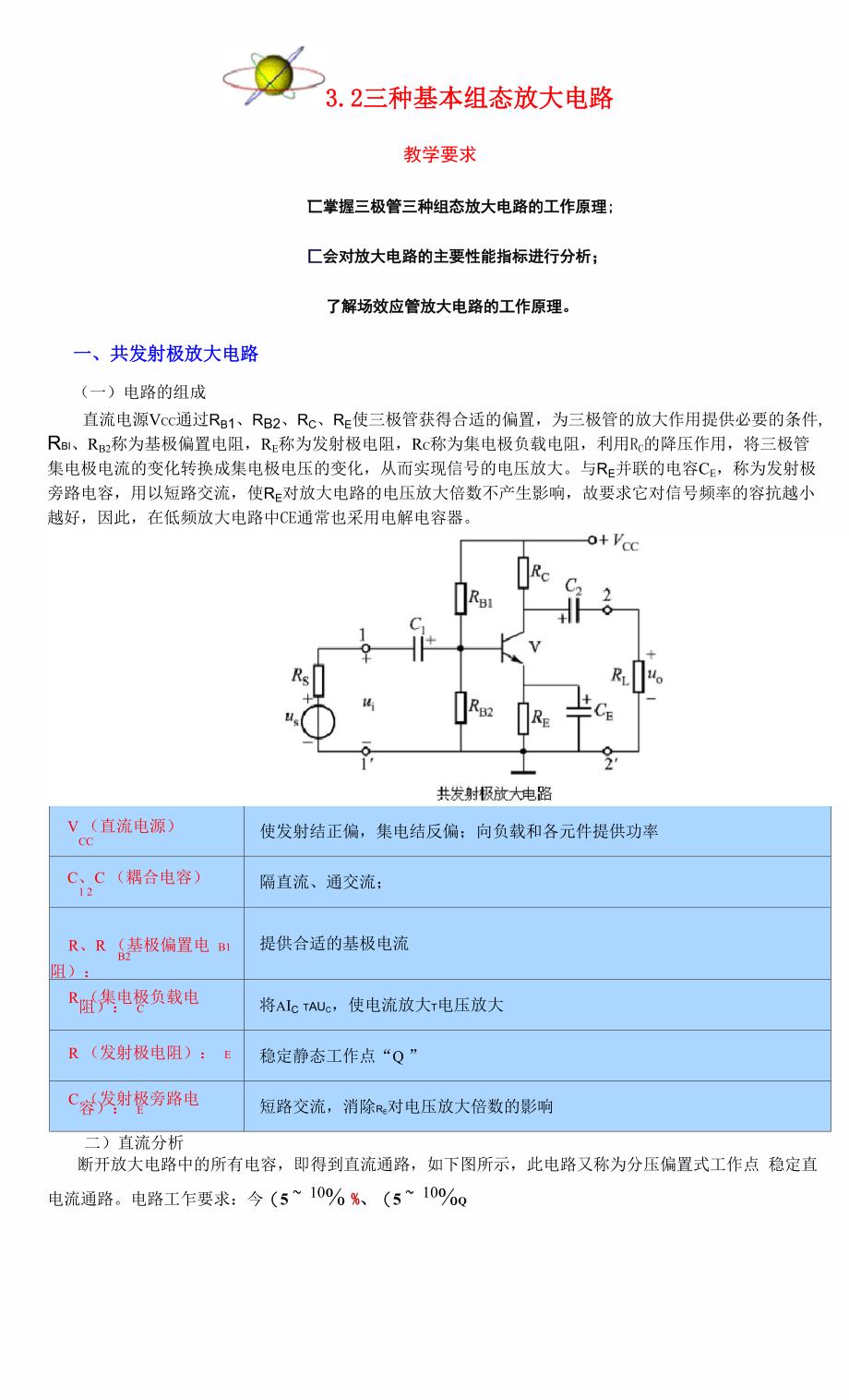 三种基本组态放大电路_第1页